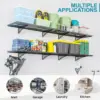 Storage Shelving Wall Mounted, 4 Pack 1.5x3.8ft, Loads 1000 lbs Heavy Duty Sturdy Shelves 4