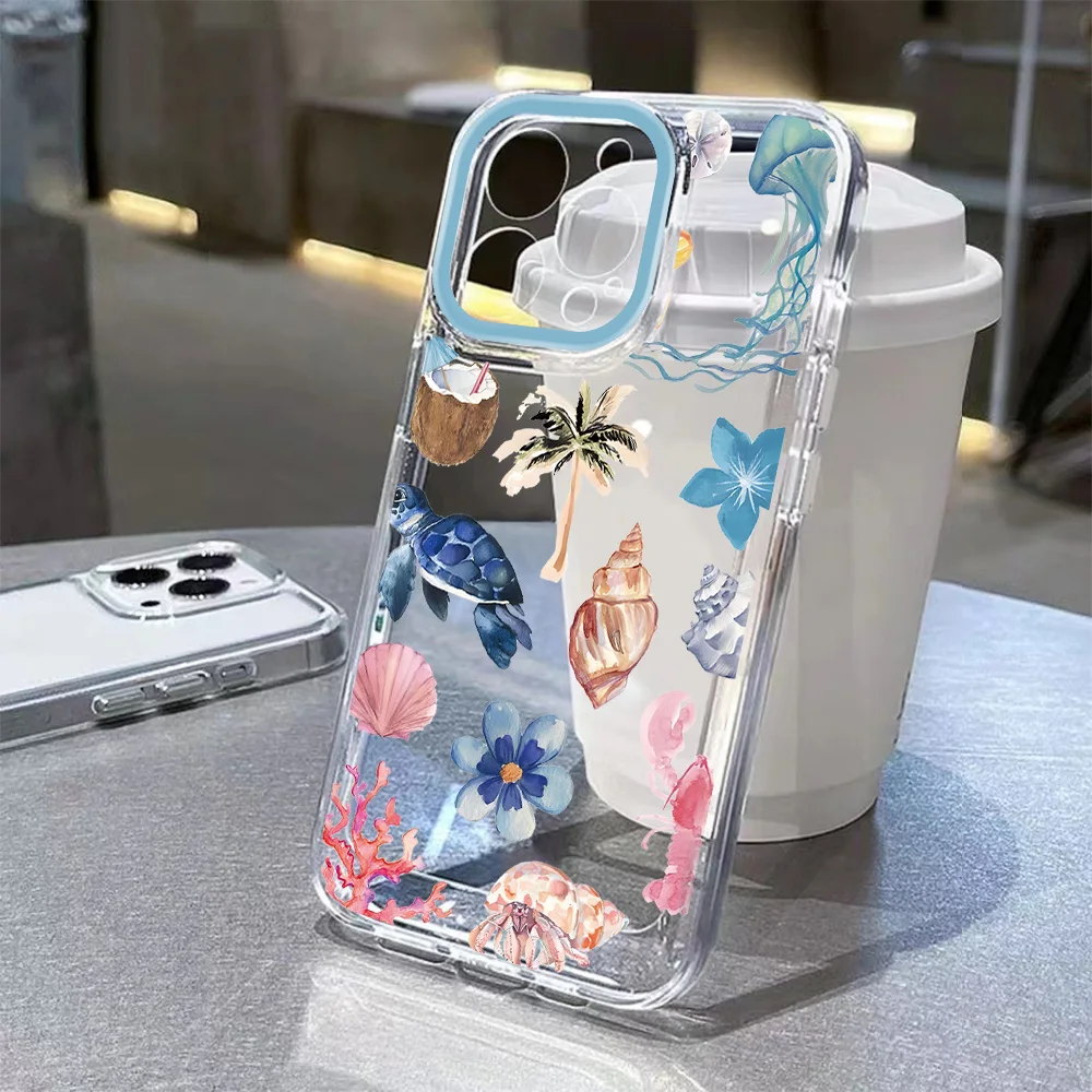 Vibrant Marine Life Transparent Phone Case