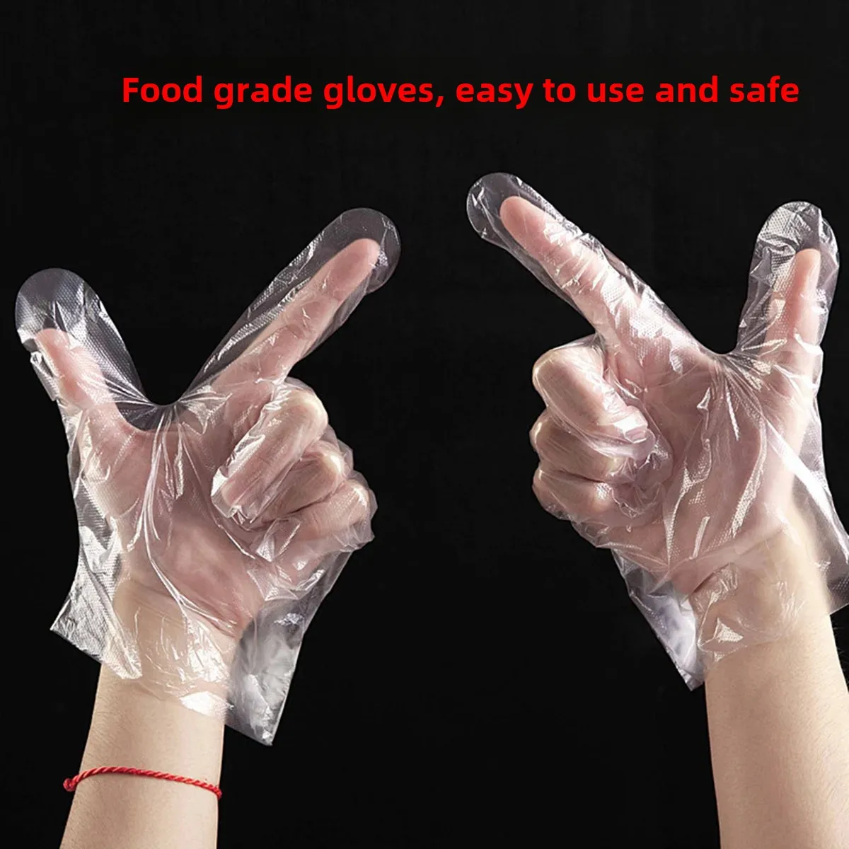 Thickened Disposable Transparent PE Plastic Gloves Beauty Restaurant Takeaway Food Gloves Kitchen Use One-Time