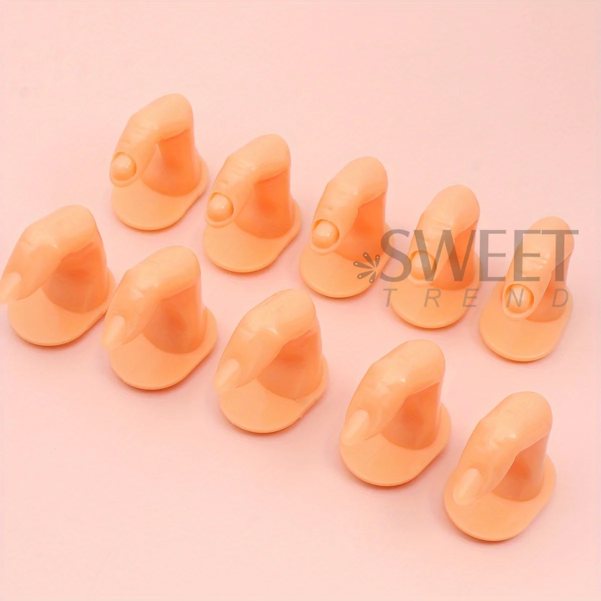 5pcs Nail Training Finger 2 Models Acrylic Hard Model Fake Nails Display Showing Tools Portable Beginner Decor Manicure Supplies