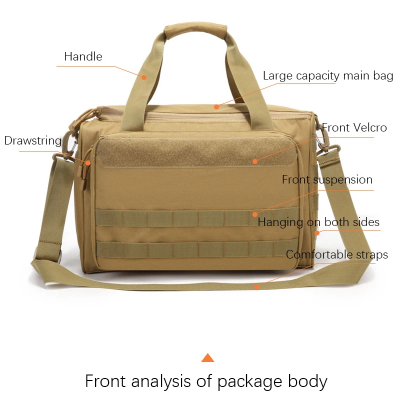 Tactical Training Bag Molle System Hunting Accessory 600D Waterproof Gun Shooting Range Bag Khaki Tool Bag Camping