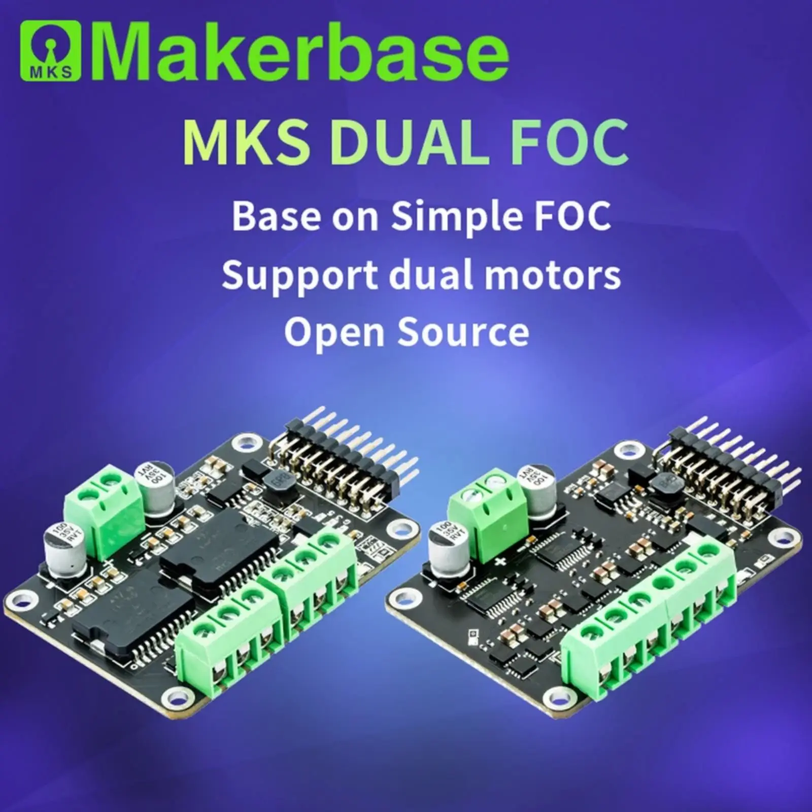 

Makerbase SimpleFOC двойной бесщеточный микро FOC 3,1 сервопривод с текущей петлей для BLDC мотора совместимый с ESP32