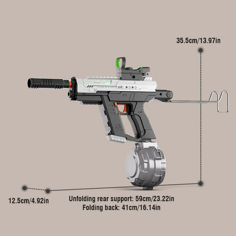 Electric Space Water Gun UZI Hand Integrated Three Function Scorpion Light Kids Toys Boys Splashing Water Play Game Outdoor Gift 4