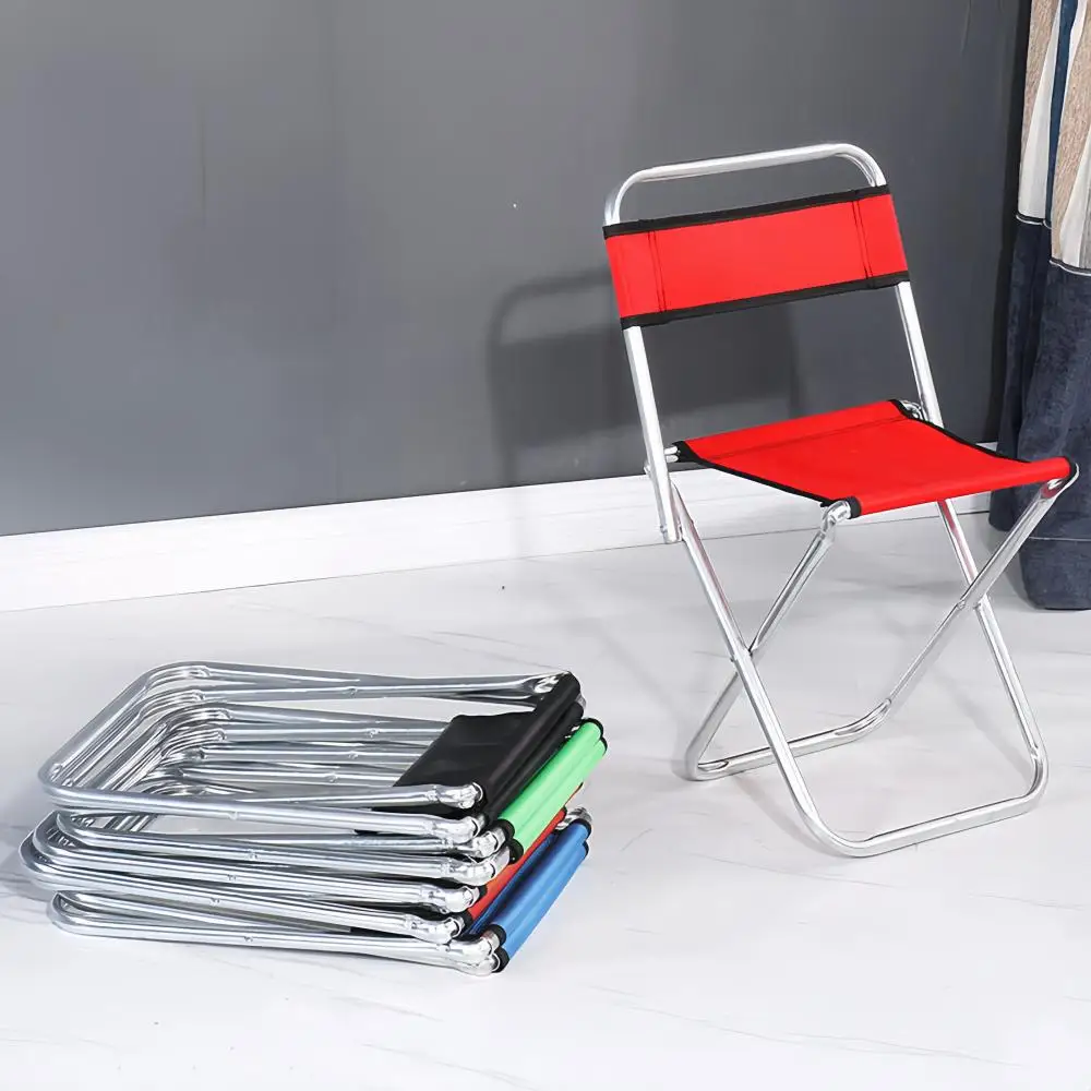 Folding Chair Outdoor Folding Chair Stainless Steel Folding Stool Portable Backrest Chair Outing Backrest Mazar