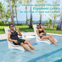 HDPS Pool Lounge Chairs Set of 2, Use in Pools Lounge Chairs up to 10-Inches of Water, Chaise Chairs with Headrest 5