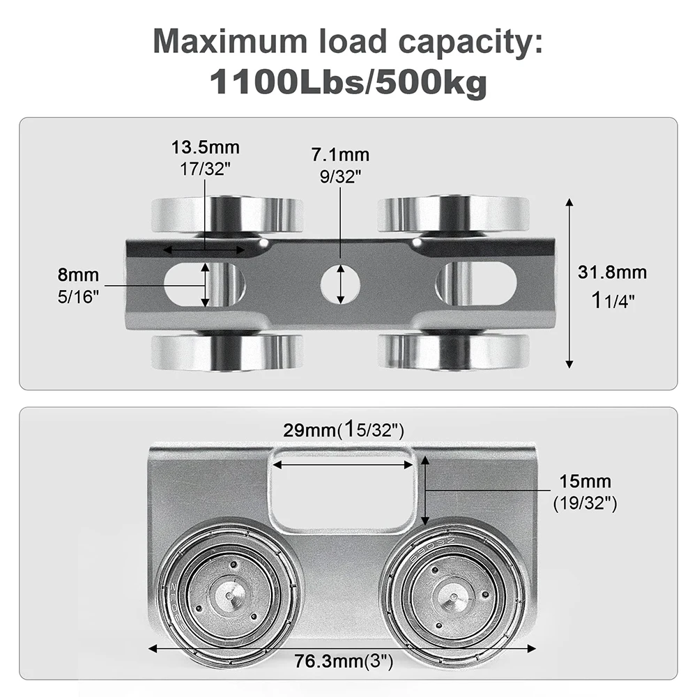 1pcs Trolley Assembly Upgraded Load and Stable 4 Wheel Light Duty for Use with All 1-5/8" or Taller Strut Channel 3