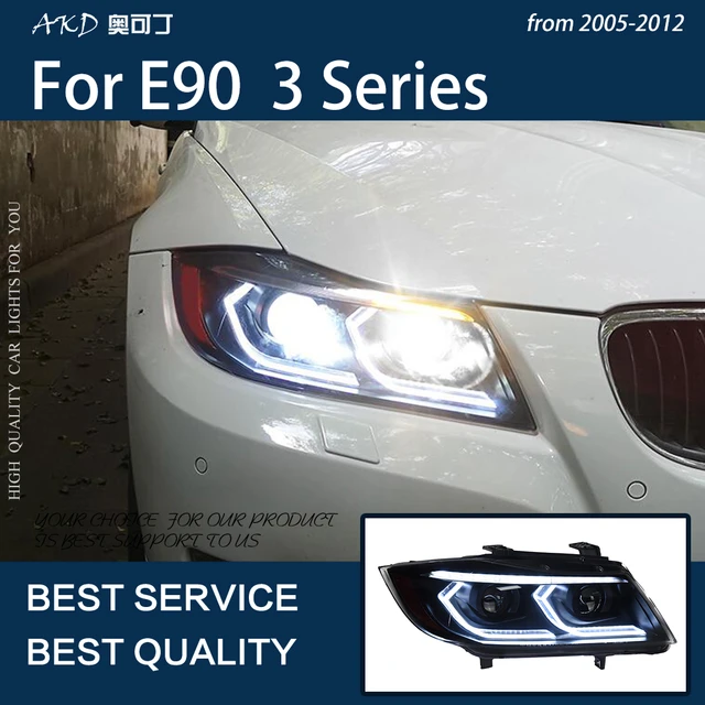 Car Lights For E90 2005-2012 Led Headlight Drl Fog Lamp Turn Signal Low  Beam High Beam Angel Eye Projector Lens Accessories - Car Light Assembly -  AliExpress