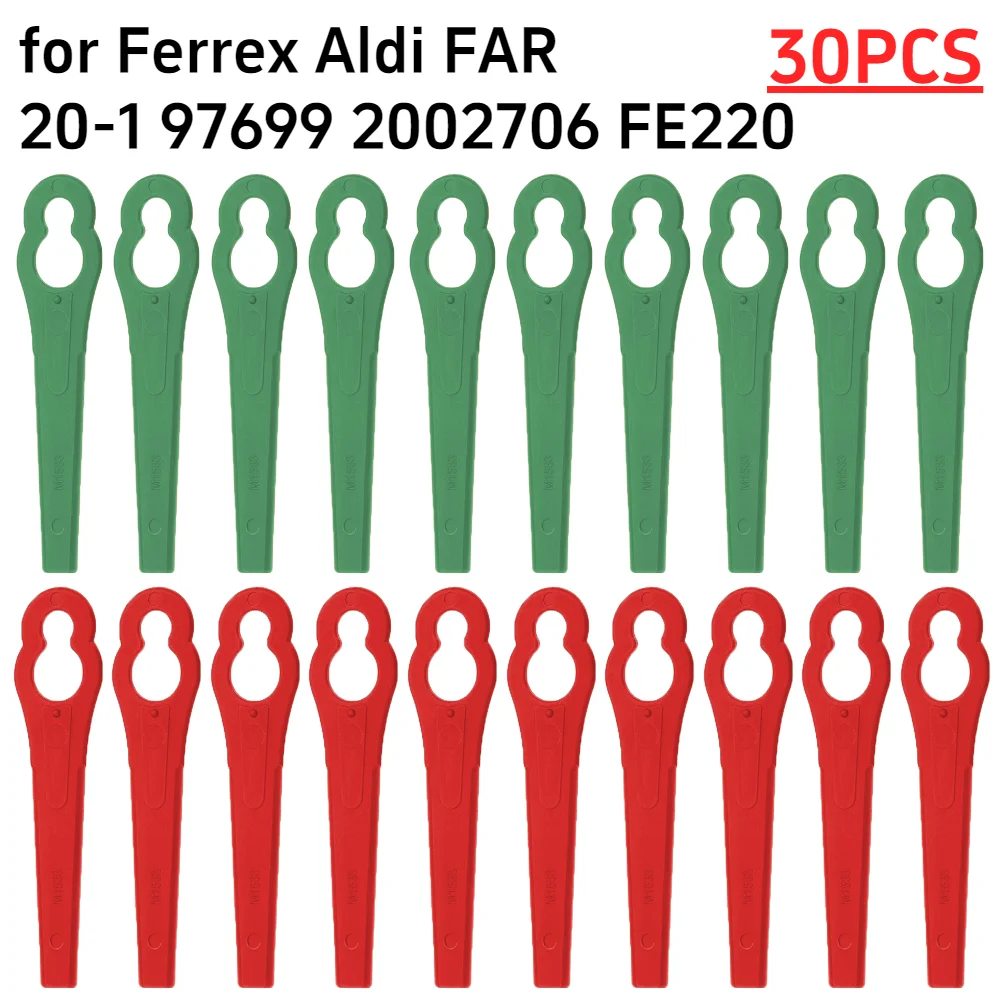 Grass Trimmer Blade 30Pcs Plastic Blade Practical for Ferrex Aldi FAR 20-1 97699 for Home Garden Yard
