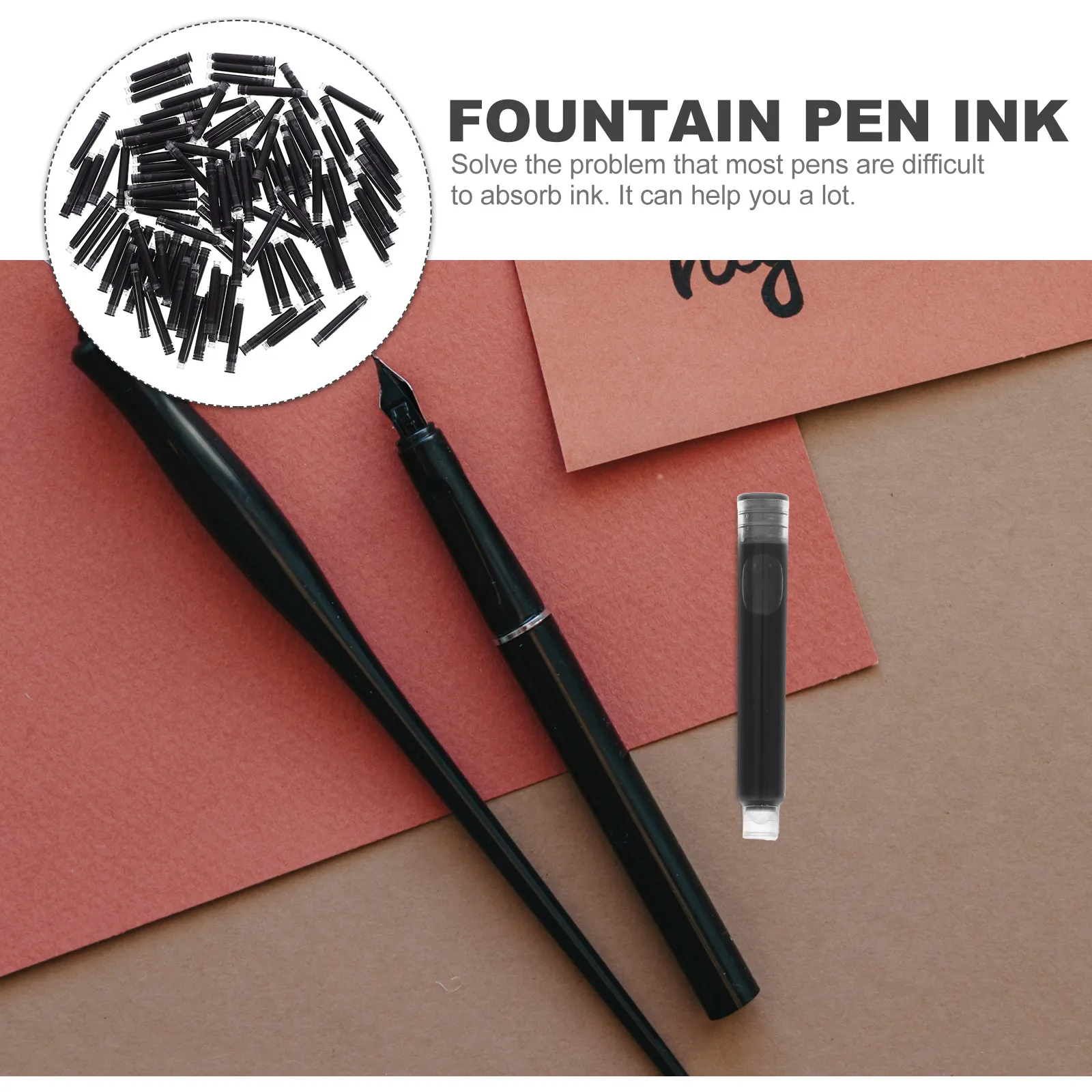 100Pcs 만년필 잉크 리필 지울 수있는 프리미엄 품질 부드러운 쓰기 학교 사무실 홈 쓰기 펜을위한 소형 경량