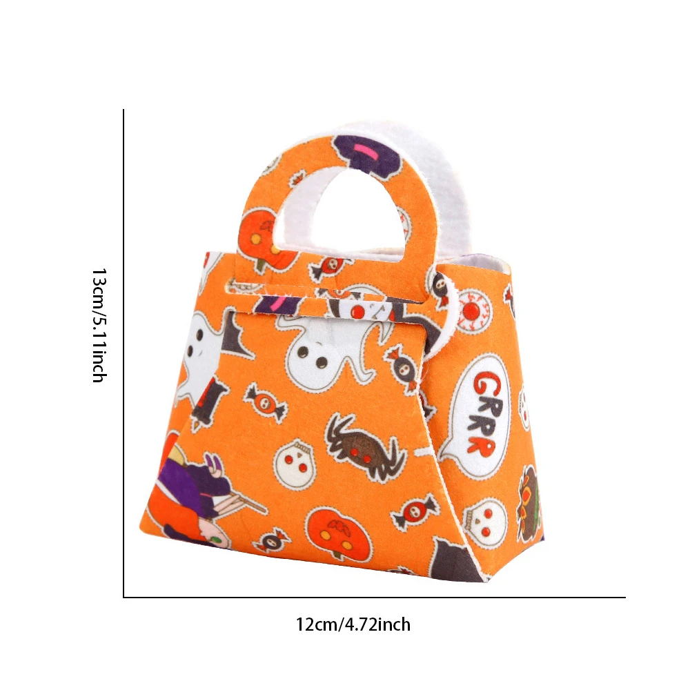 Halloween Gift Handle Bags Cartoon Pumpkin Ghost Candy Snack Bags for Kids Packing Diy Craft Supplies Halloween Decoration 2024