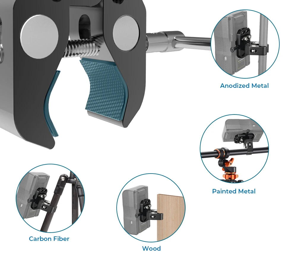 V-Lock Female Quick Release Mount Adapter + Multipurpose Super Crab Clamp For DS