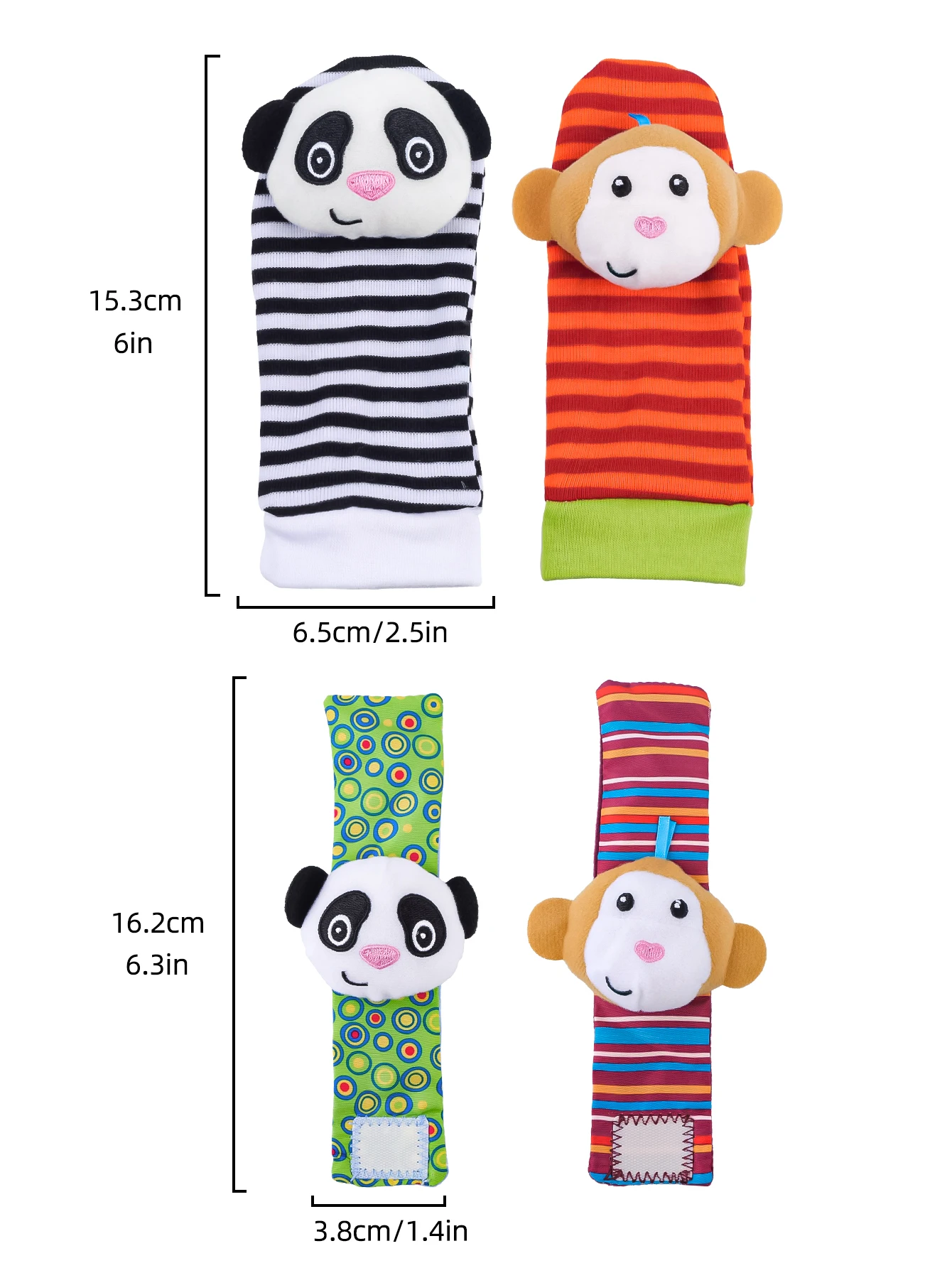 4pcs Baby Toys 0-12 Months Cute Stuffed Animals Baby Rattle Socks Wrist Baby Rattles Newborn Toys Make Sounds Games For Babies