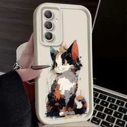 Artistic Oil Painting Cat Phone Case - Vibrant Design Protective Cover for Galaxy A55 5G (1)