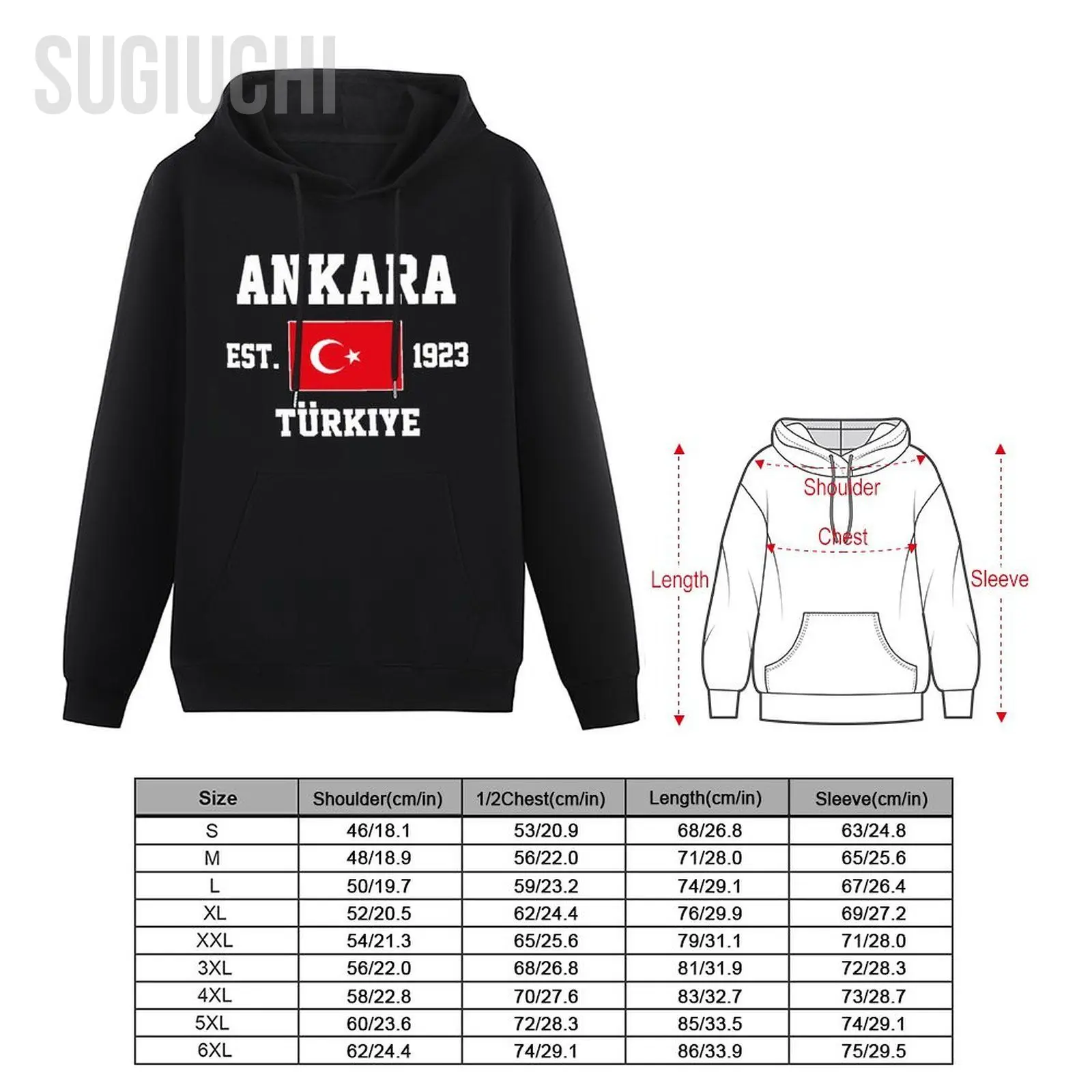 Men Women Hoodies Turkey EST.1923 Türkiye Ankara Capital Hoodie Pullover Hooded Hip Hop Sweatshirt Cotton Unisex