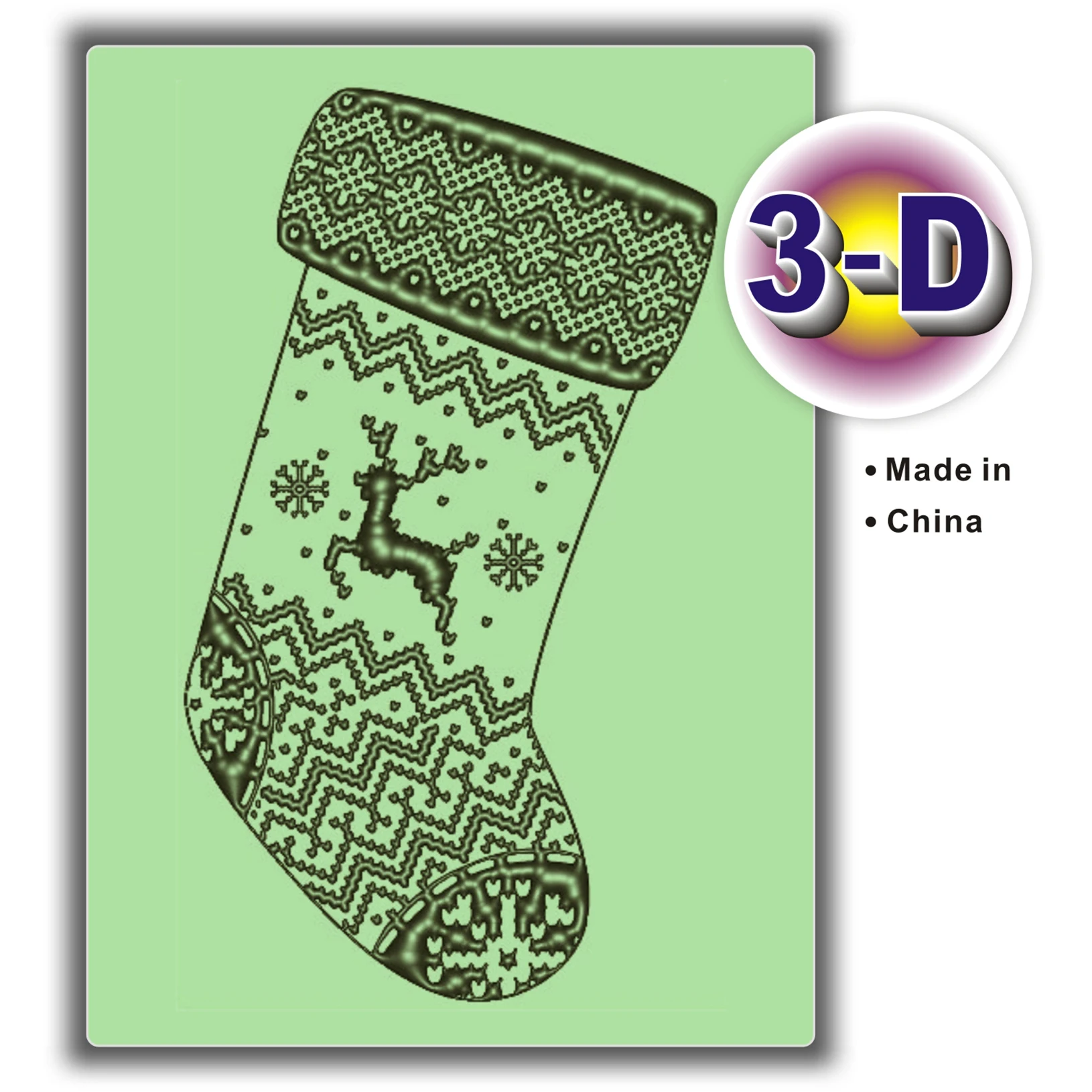 3D 엠보싱 릴리프 폴더 - 엄선된 크리스마스 양말 |   5 x 7인치, DIY 스크랩북, 투명 3D 질감 카드 제작, 앨범, 1개