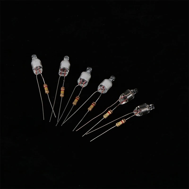 10Pcs Neon Indicator Light Green Red Blue Signs 6mm Neon Lamp Glow 2 Copper Wire 6X13mm Neon Indicator Bulbs