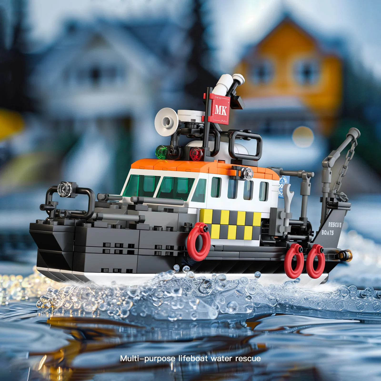 몰드 킹 10081 다기능 구명정 364pcs MOC 보트 모델 조립 브릭 DIY 창의적인 배 모형 남자아이들을 위한 휴일 어린이 장난감
