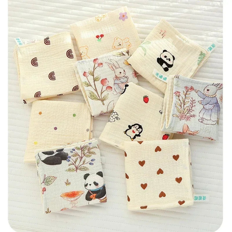 6pcs/set Baby Towel Set 25X25cm Cotton Muslin Squares Soft Guaze Face Hand Towel for Newborn Kids Burp Cloth Babies Accessories