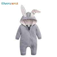 Cartoon Newborn Baby Clothes Boys Romper Long Sleeve Hooded Zipper Baby Girl Romper Spring & Autumn Infant Clothing 3-18 Months 1