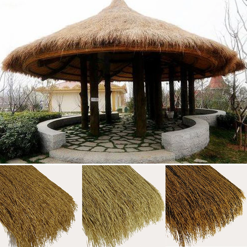 Fake Thatch Grass Decorate Simulation Natural Thatched Artifical Plant For Outdoor Roof Pavilion Home Garden Rainproof Thatch