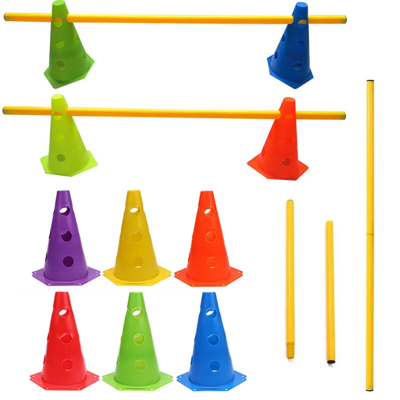 Training Equipment Set Football Agility Training Jumping Bar Obstacle Soccer Training Marker Pole Outdoor Sports Multifunctional Speed Hurdle