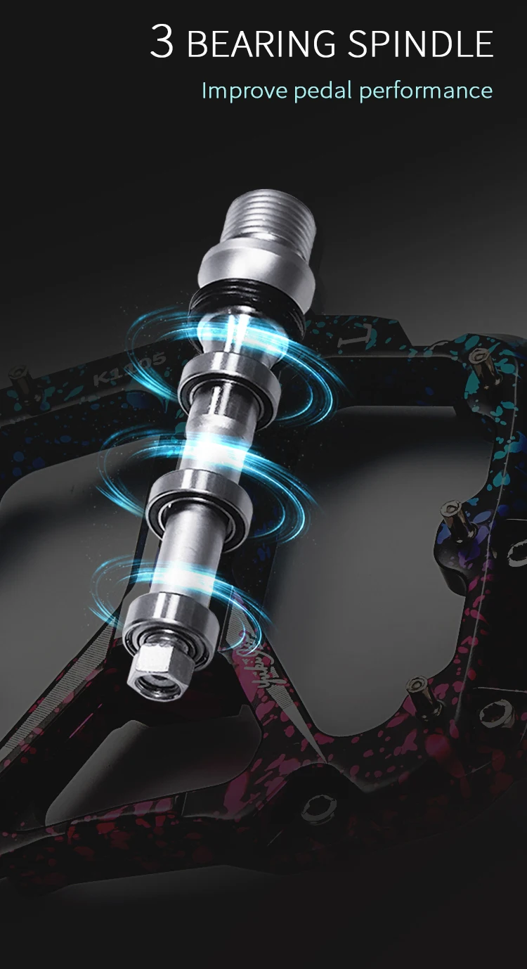 Description Picture 4 of itemKRSEC Bicycle Pedal Aluminum alloy Ultralight Seal 3 Bearing MTB Bicycle Pedals Accessories Mountain Road Bike Bearing Pedal