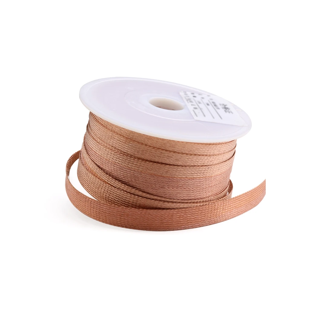 Flexible Copper Cable Sleeve Tube Braided Wrap Wire Tin Plated