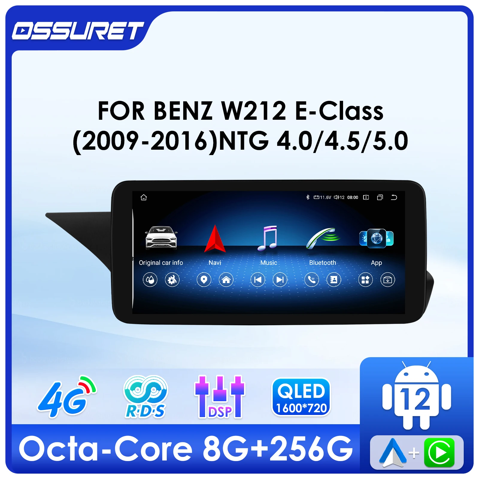 Автомагнитола на Android 12, 10,33 дюйма, 2din, для Mercedes Benz W212 E-Class E200, E230, E260, E300, S212, NTG 4,0, 4,5, 5,0