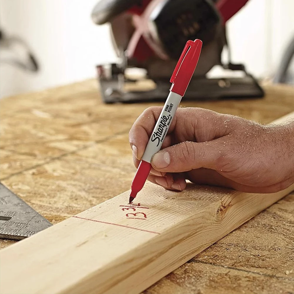Pennarello Sharpie da 8 pezzi impermeabile, resistente allo sbiadimento, rosso ad asciugatura rapida da 1 mm, speciale penna per vernice industriale da laboratorio, cancelleria artistica - immagine 5