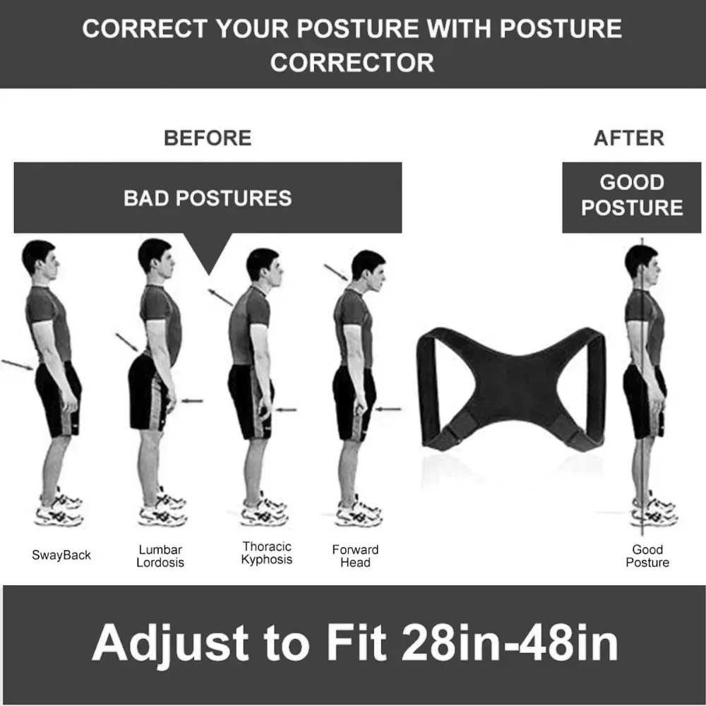 Back Posture Corrector Adjustable Back Brace Support Invisible Shoulder Posture Corrector Spine Neck Health Correction Belt