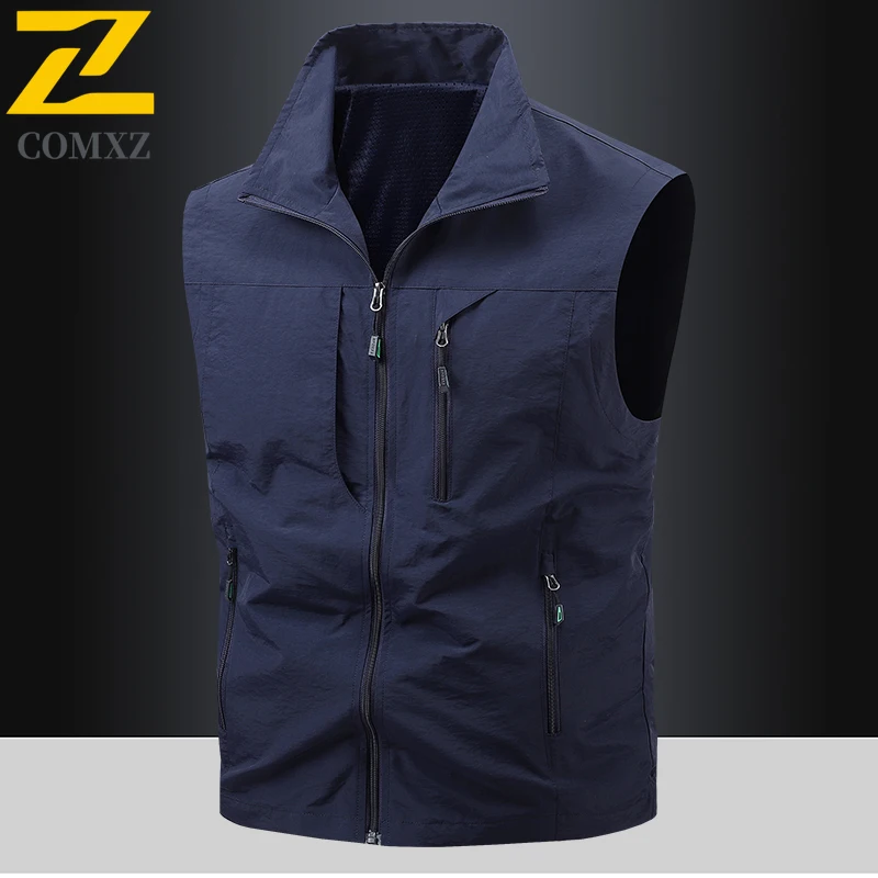 Autumn Mens Sleeveless Vest Outdoor Leisure Work Safari Fishing - Main Image