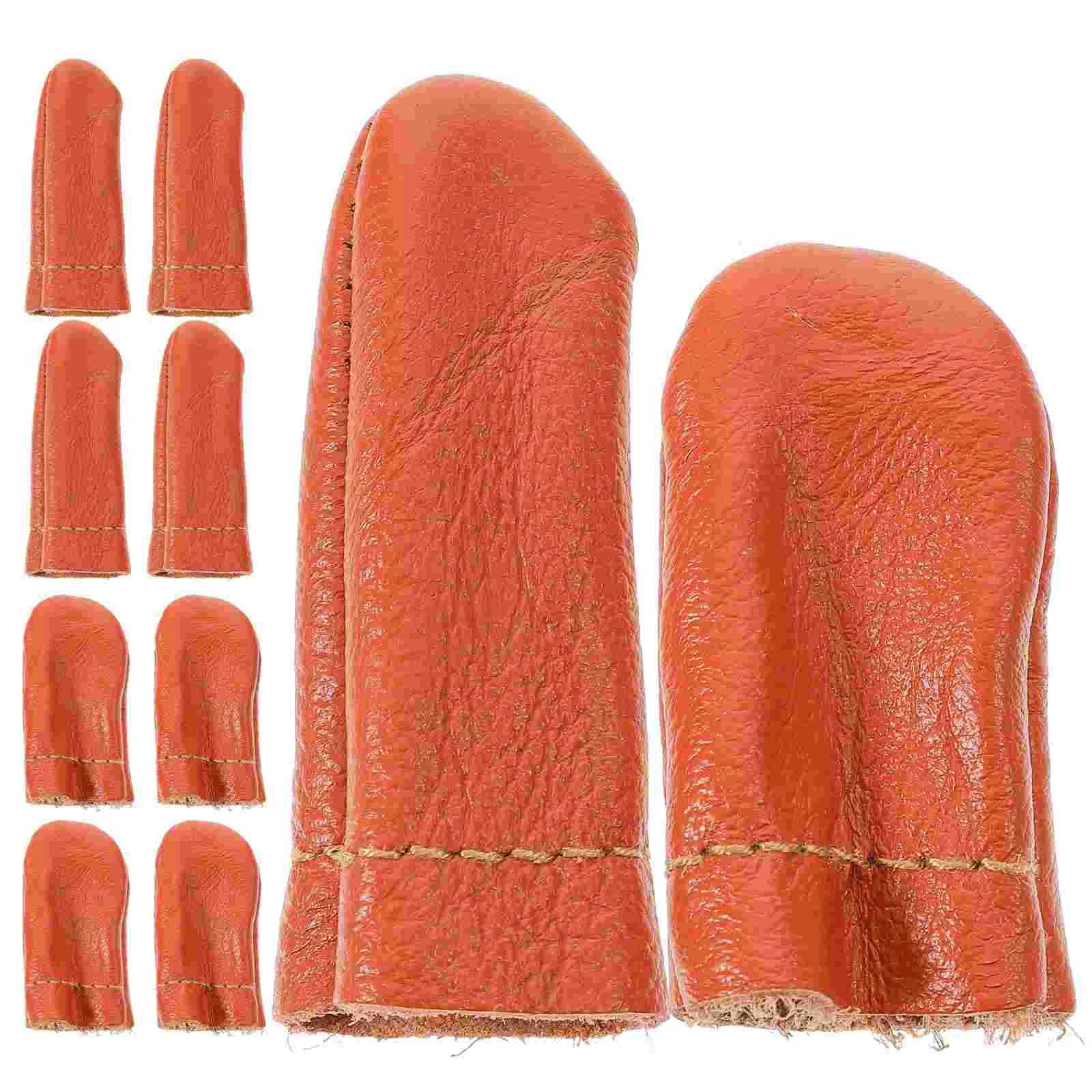 

Thumb Protector Finger Cots: 20Pcs Leather Covers for Cut Resistant Protection, Anti-Slip, Reusable (Random Color)