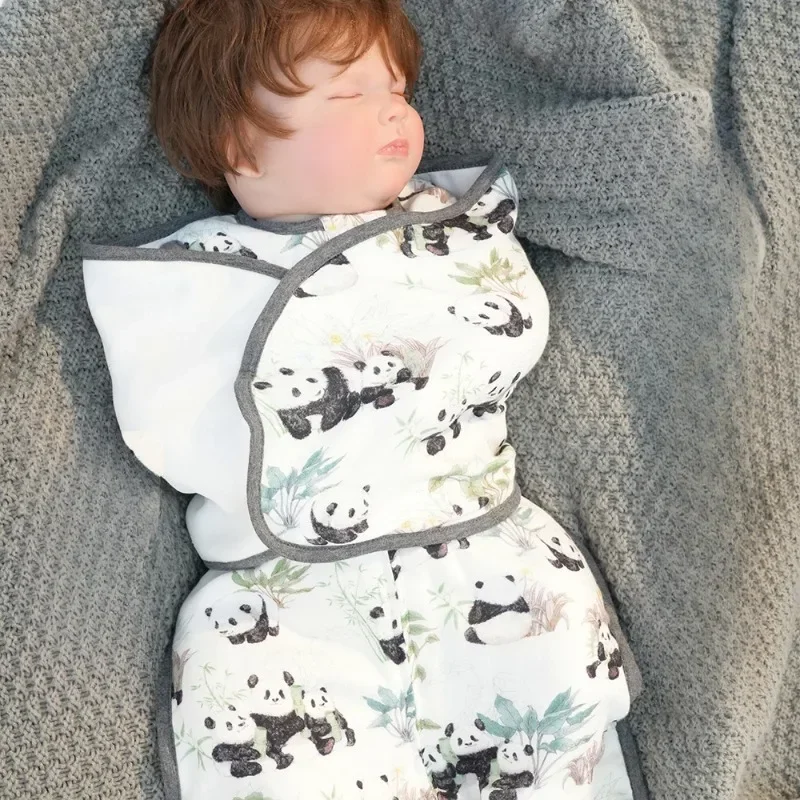 

Baby Zipper Sleeping Bag Bamboo Cotton Infant Swaddling Wrap Sleepsacks for Newborn Cartoon Animal Sleeping Sack Anti-startle