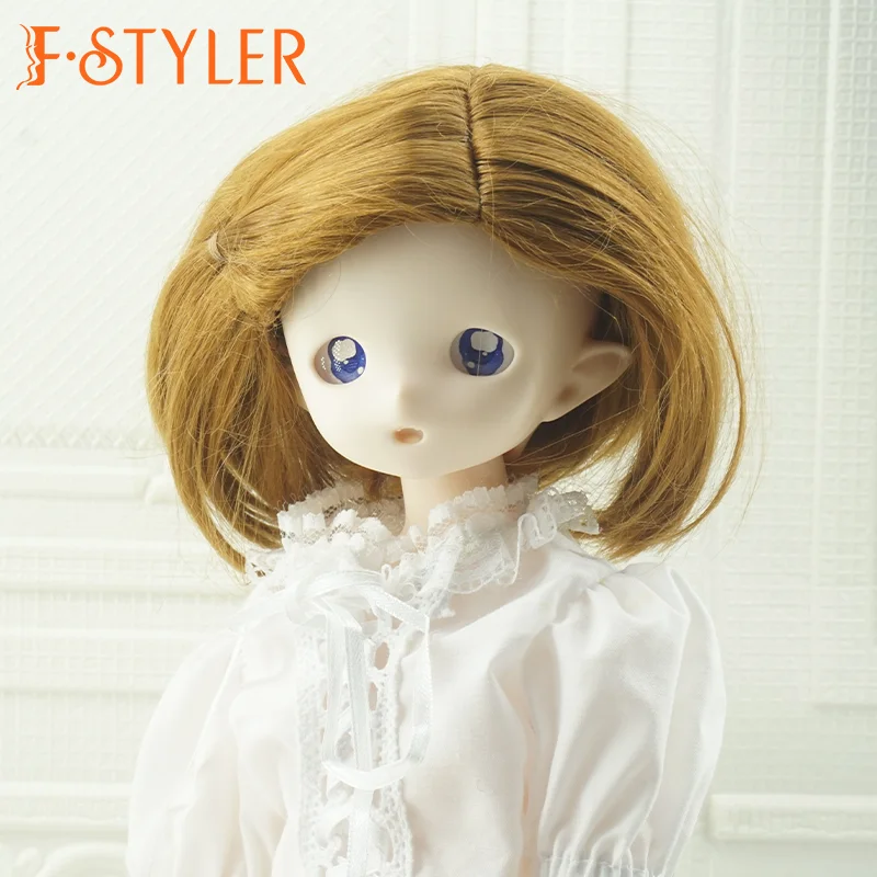 

Парик для куклы FStyler, Милая Короткая кукла BJD, мягкая синтетическая мохеровая кукла, различные цвета, аксессуары для волос на заказ, 1/3 1/4