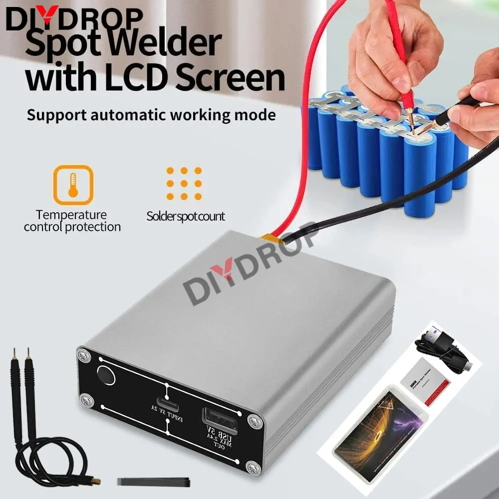 Spot Welder Adjustable 30 Gears OLED Screen 5000mAh Lipo Include For Max 0.15mm Nickel Strip Portable Spot Welding DH-30 2