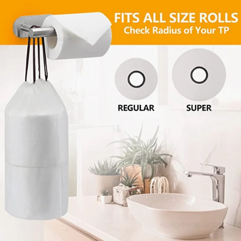 Self-Adhesive Toilet Paper Holder Bathroom Stainless Towel Holder Toilet Punch-free Roll Paper Kitchen Hook Storage Holde