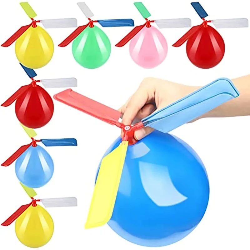 6PCS Air Balloon Helicopter Toy Funny Balloon Ortable Outdoor Helicopter Flying Kids Birthday Party Children