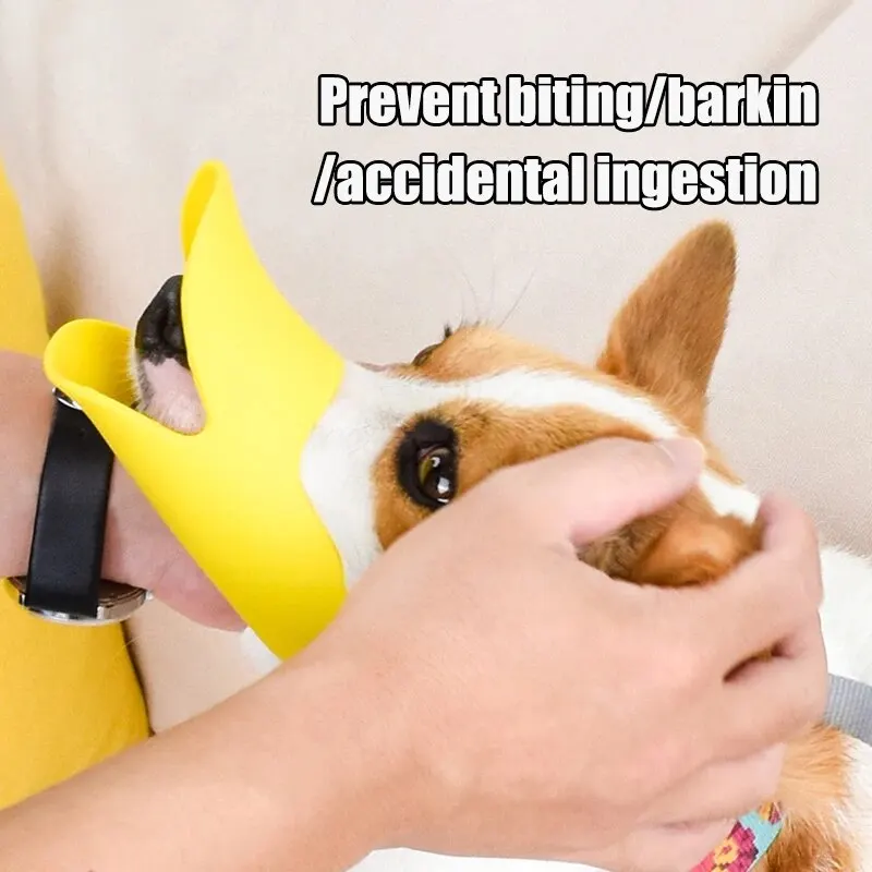 1PC Pet Muzzle Silicone Anti-bite Training Adjustable dog muzzle