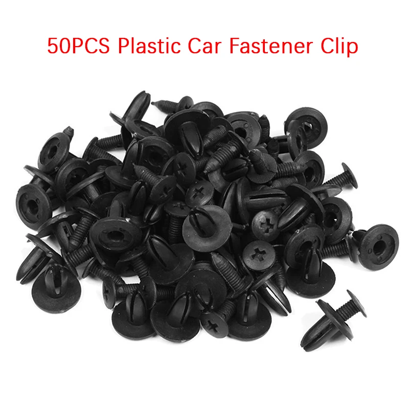 

50Pcs Plastic Car Fastener Clip Black Universal Bumper Fender Fastener Clips