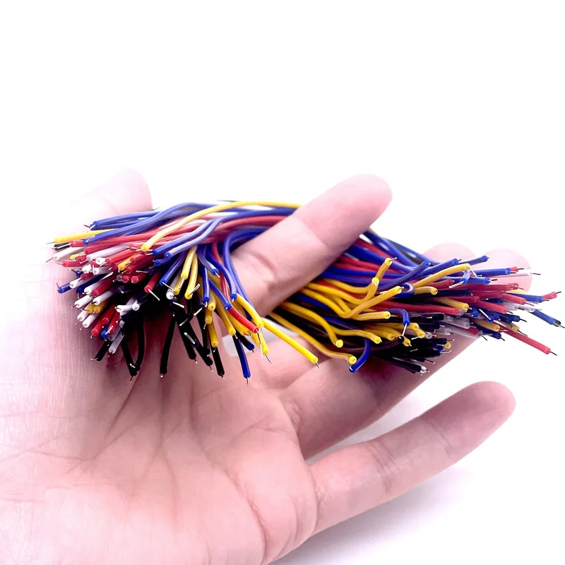 Double Head PCB Solder Cable 100Pcs 20CM 26AWG Breadboard Fly Jumper Wire Cable Tin Conductor 5 Color