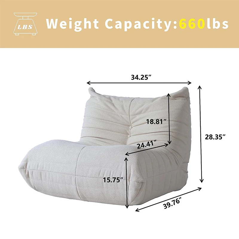 Teddy Fabric Bean Bag Sofa 6