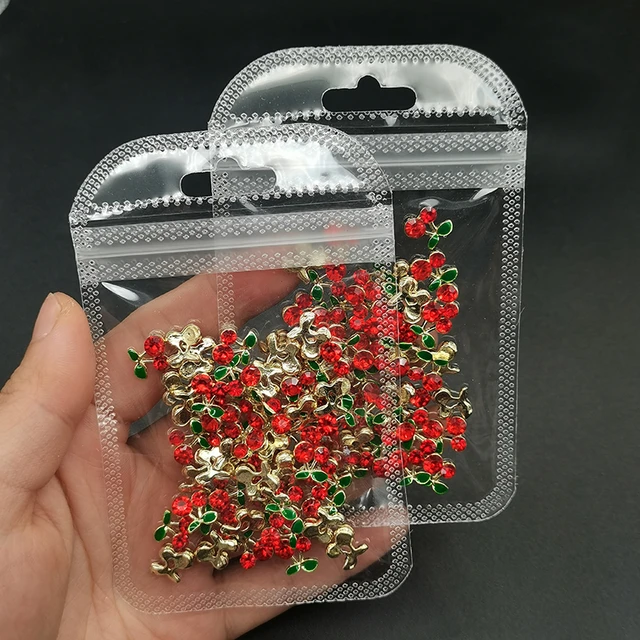 5pcs Red Nail Rhinestones Glitter Crystal Rhinestones Top Glass Decorations  Gems for New Year Christmas Nail Art Accessories - AliExpress