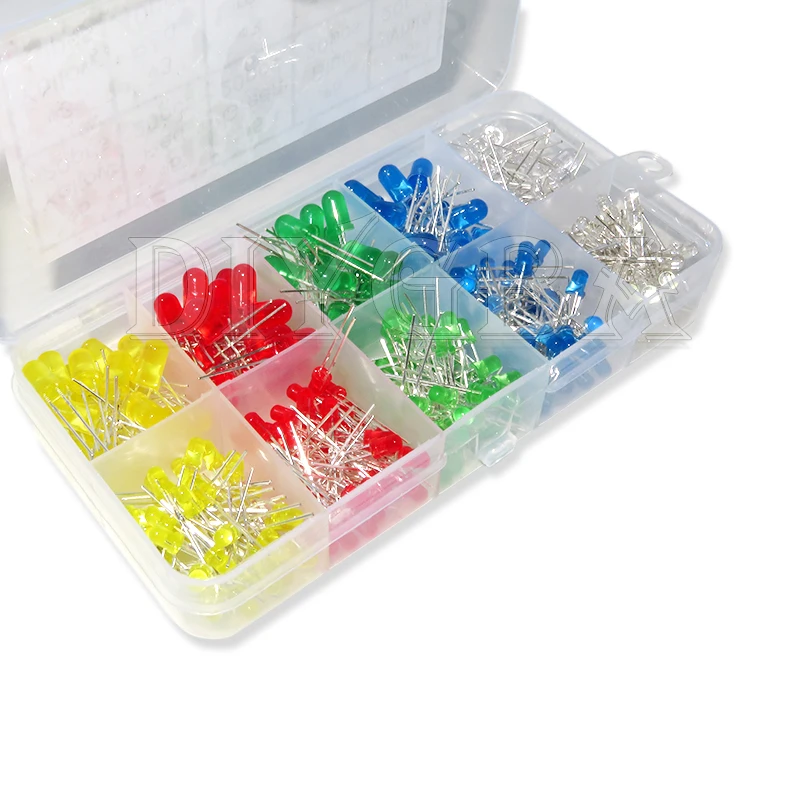 10 값 3mm 5mm LED 빛 흰색 노란색 빨간색 녹색 파란색 300 개/대 모듬 키트 DIY LED 세트 3V 20mA 새로운 원래 LED 다이오드