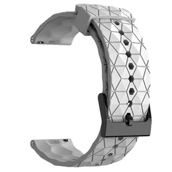 Enhanced Silicone Sports Wristband Strap - 20mm or 22mm for 22MM Universal (White)