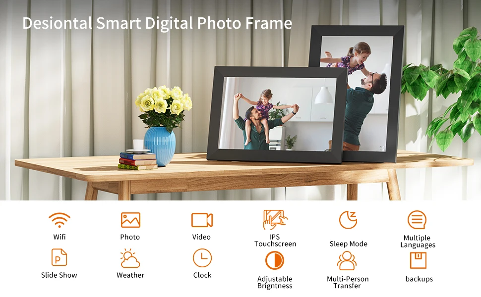 Description Picture 3 of itemDigital Picture Frame 10.1 Inch Smart WiFi Digital Photo Frame 1280x800 HD Touch Screen Electronic Video Good Gifts for Festival