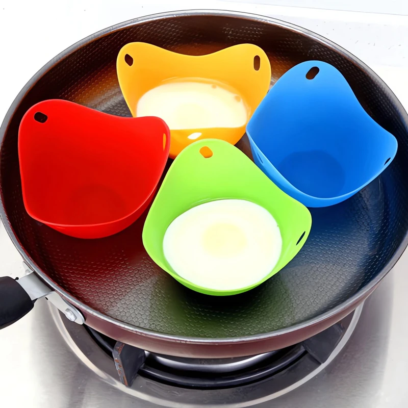 Description Picture 2 of item4pcs set Flexibe Silicone Egg Poacher Cook Poach Pods Kitchen Tool Baking Poached Cup