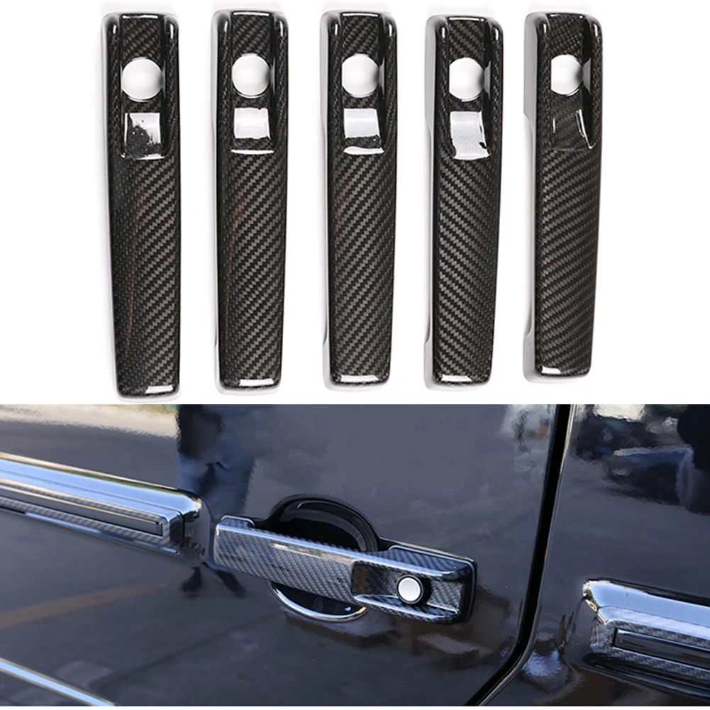 

5PCS Door Handle Cover Case For Benz G Class W463 W464 G63 2019-2021 Carbon Fiber Door Handle Cover Case Decorative Cover