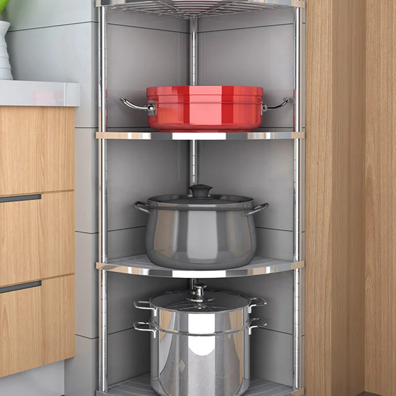 Cookware Storage Rack Kitchen Countertop Corner Shelf Household under-Sink  Rack Cabinet Triangle Storage Rack - AliExpress