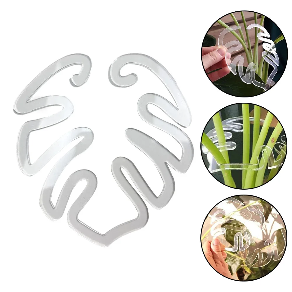 

1set Reusable Clear Plastic Plant Stem Supports For Indoor And Outdoor Plants Garden Supplies Accessories