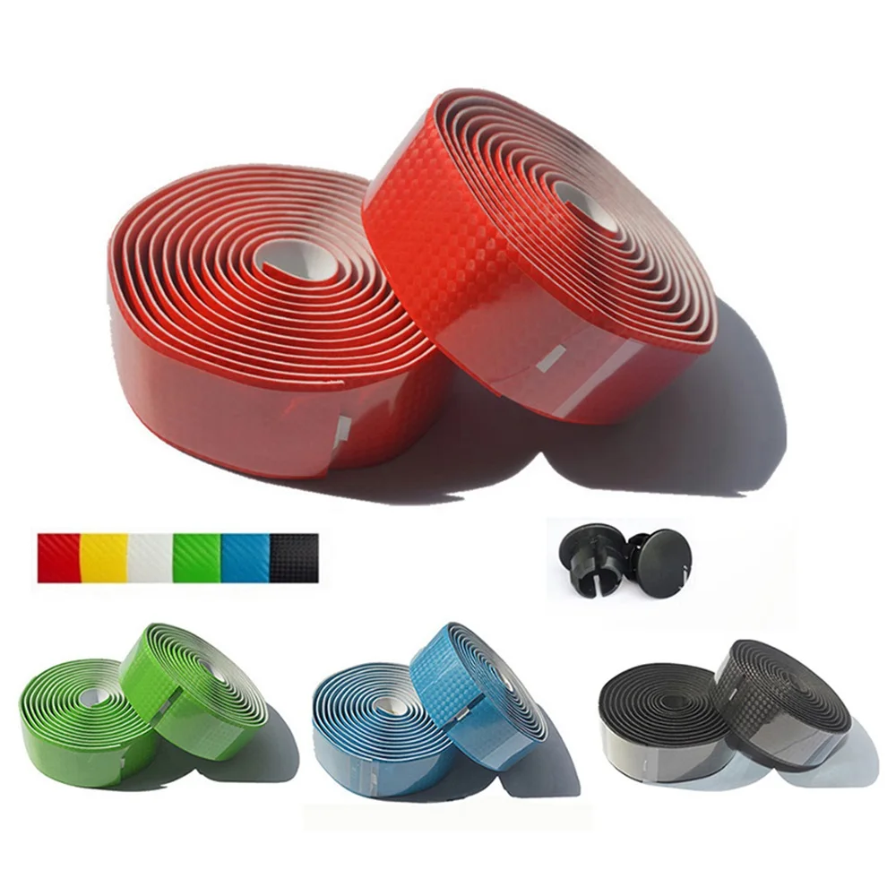 Bike Handlebar Tape Bicycle Grips 2.3M Road Carbon Fiber Bike HandleBar Tape Cycling Race Bicycle Grips MTB Cork Handlebar Tapes 2 Bar Plugs Mountain Belt Straps